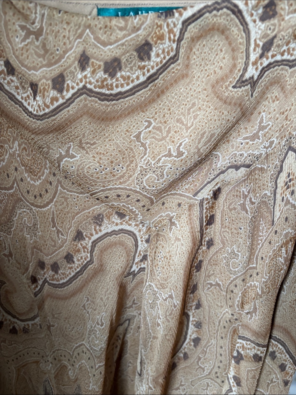 Bohemian Paisley Maxi Skirt in Warm Golden Brown - Picture 3 of 6